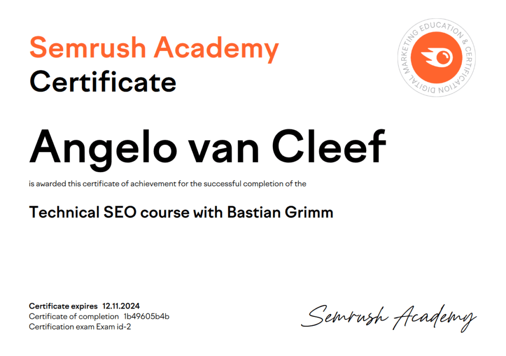 Technical SEO course with Bastian Grimm